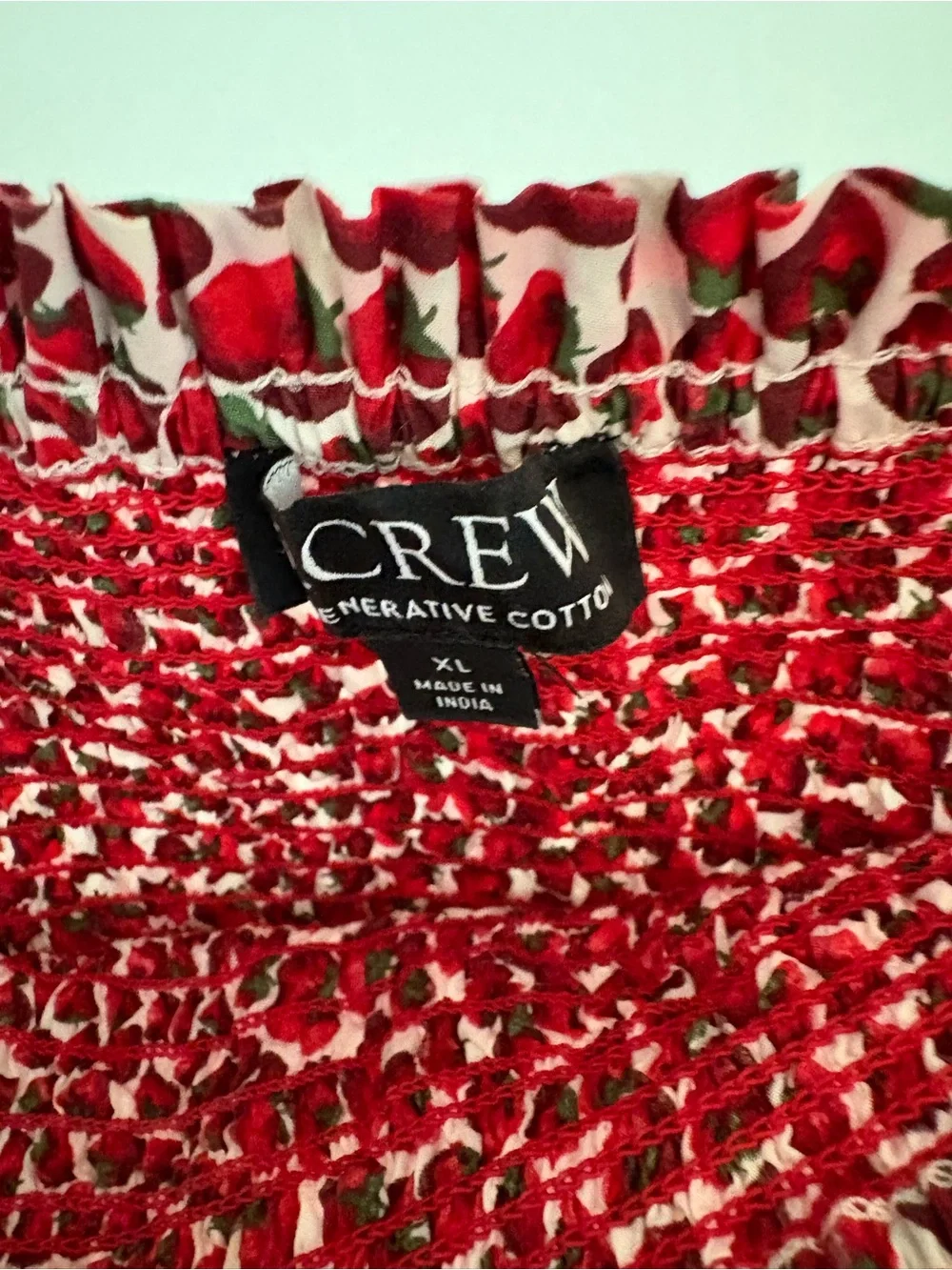 J. Crew Strawberry Printed Smocked Midi Dress - Picture 2 of 3